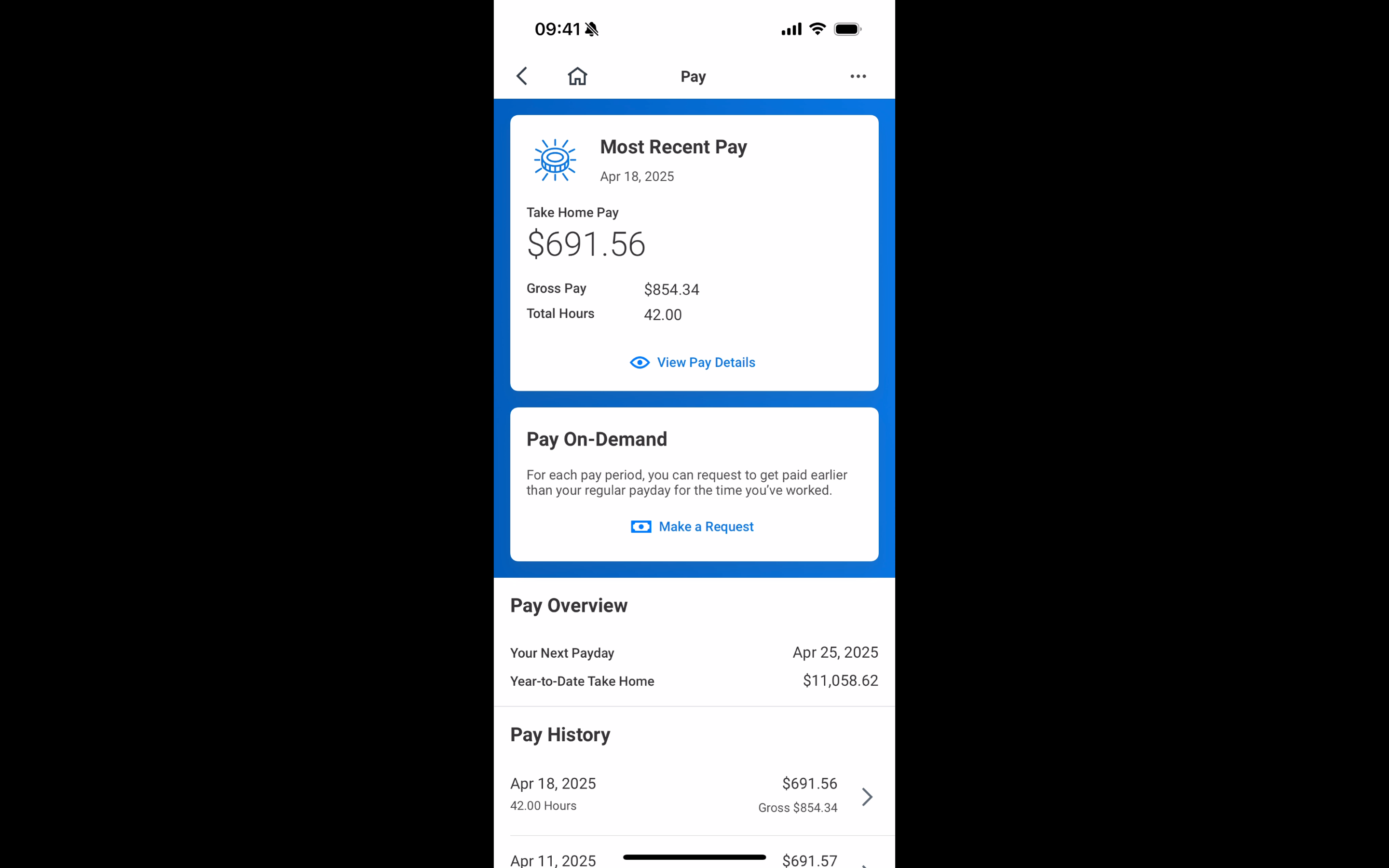 screenshot of Workday Global Payroll